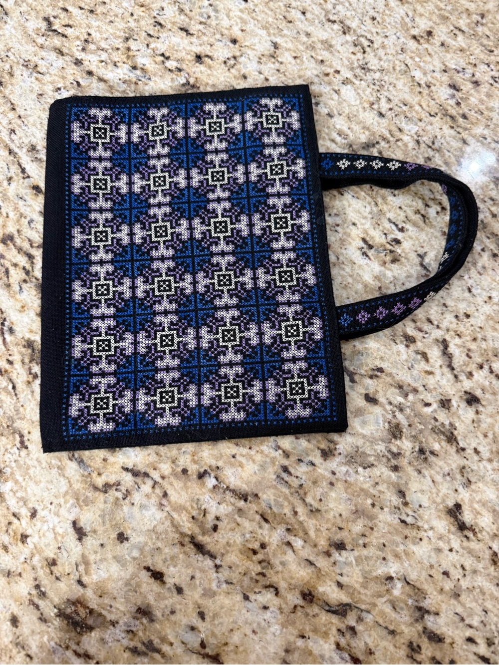 Beautiful Embroidered Cross Stitch Cloth Bible Cover Book Cover with Handles